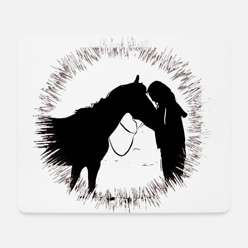 Pferd - Mousepad (Querformat) - Weiß