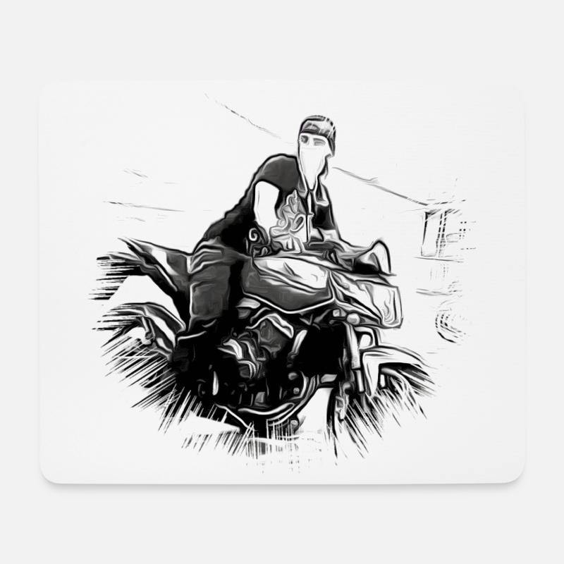 Motorrad - Mousepad (Querformat) - Weiß