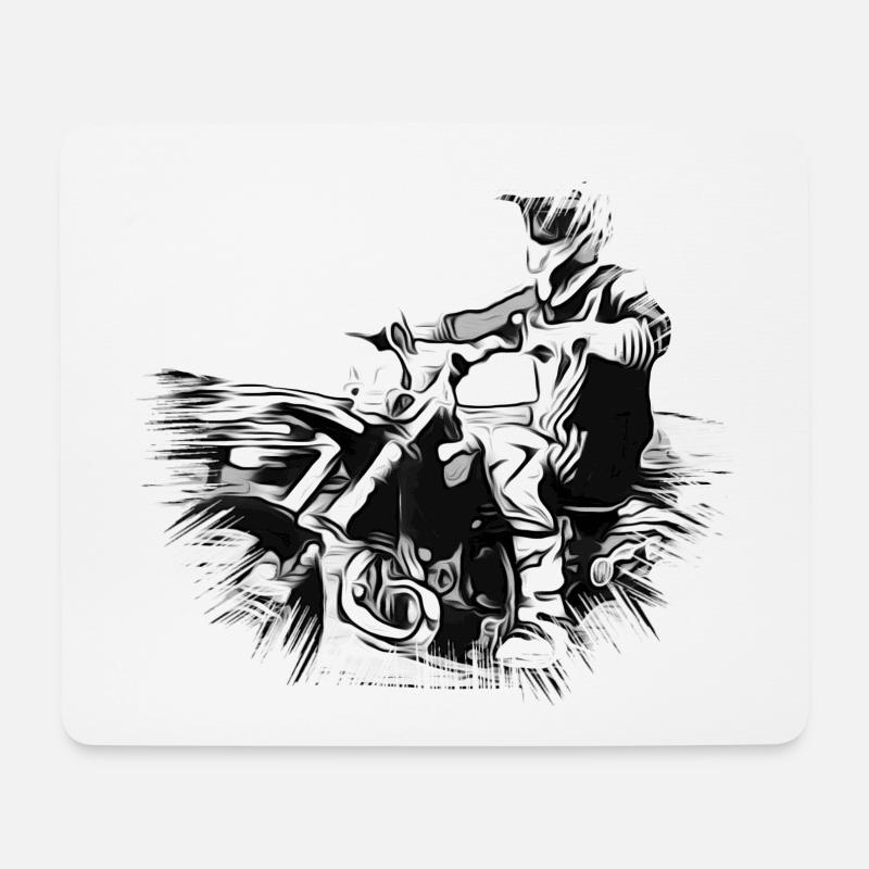 Motorcross - Mousepad (Querformat) - Weiß