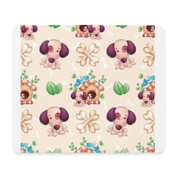 Cute Dog Animal Pattern - Mousepad (Querformat) - Weiß - Vorne