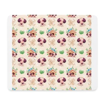 Cute Dog Animal Pattern - Mousepad (Querformat) - Weiß - Vorne