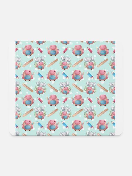 Cute Elephant Animal Pattern - Mousepad (Querformat) - Weiß