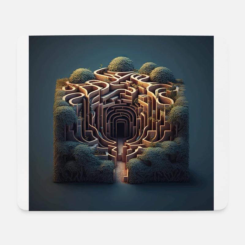 Le labyrinthe - Tapis de souris (format paysage) - blanc