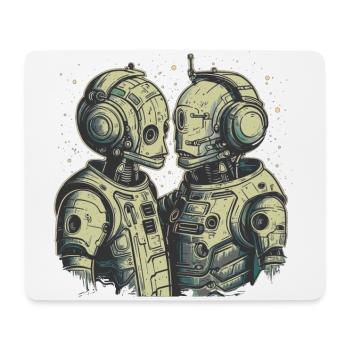 Two cyborgs in love - Love is love - Mouse Pad (horizontal) - white - Front