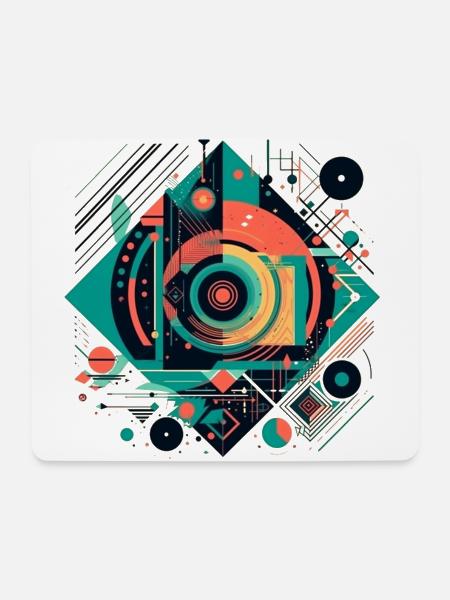 Cooles Geometrisches 80s Motiv - Mousepad (Querformat) - Weiß