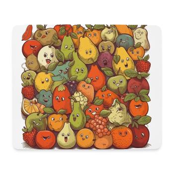 Funny Comic Fruits, Cartoon Fruit - Tapis de souris (format paysage) - blanc - Devant