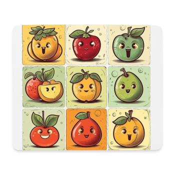 Funny Comic Fruits, Cartoon Fruit - Tapis de souris (format paysage) - blanc - Devant