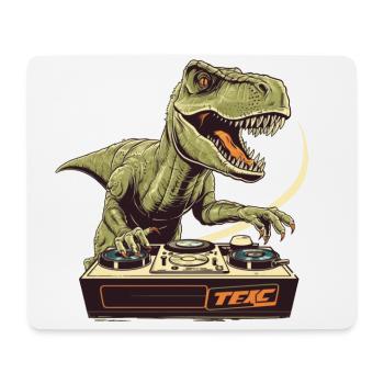 Cooler T-Rex DJ mit Mischpult und Loopstation - Mousepad (Querformat) - Weiß - Vorne