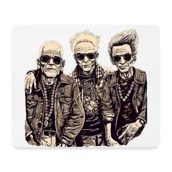 Coole Bestager Anarchisten Punks mit Sonnenbrillen - Mousepad (Querformat) - Weiß - Vorne