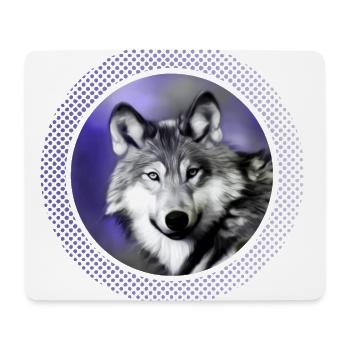 Wolf - Mousepad (Querformat) - Weiß - Vorne