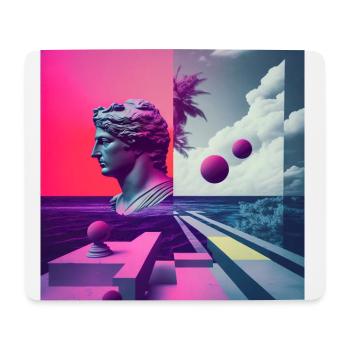 Ein Vaporwave Fusion von Moderne und der Antike - Mousepad (Querformat) - Weiß - Vorne