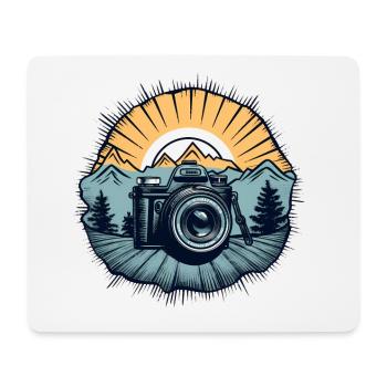 Cooles Retro Kamera Logo - Mousepad (Querformat) - Weiß - Vorne