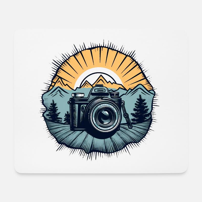 Cooles Retro Kamera Logo - Mousepad (Querformat) - Weiß
