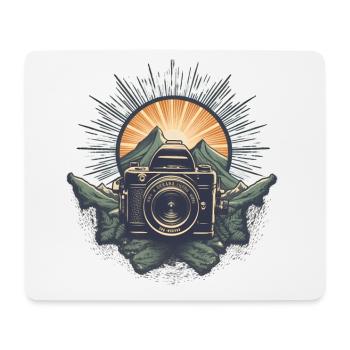 Cooles Retro Kamera Logo - Mousepad (Querformat) - Weiß - Vorne