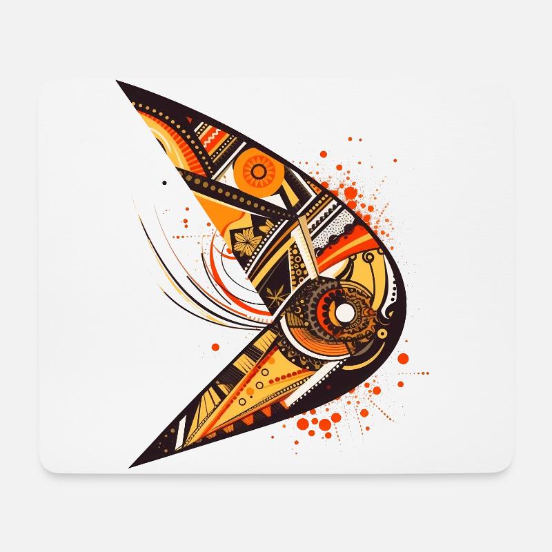 Australischer Bumerang mit Ethno Muster - Mousepad (Querformat) - Weiß