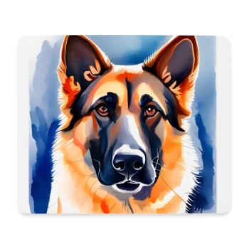 German Shepherd watercolour Portrait - Mouse Pad (horizontal) - white - Front