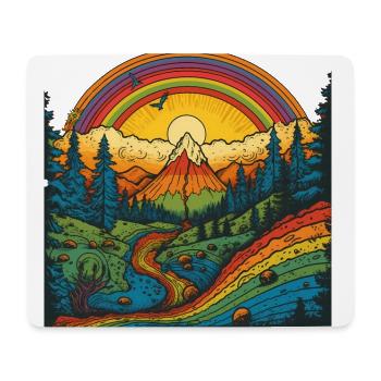 Rainbow Mountains - Psychedelic Landscape - Mouse Pad (horizontal) - white - Front