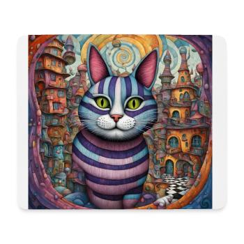 Surreal Pop Animals 8 Cat - Tapis de souris (format paysage) - blanc - Devant