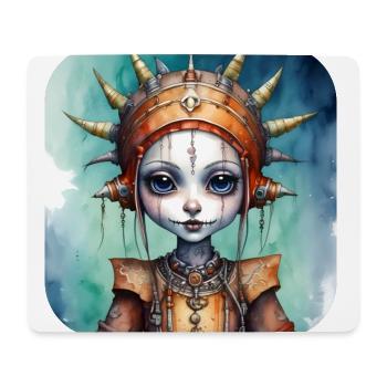 Cooles Gothic Punk Girl - Mousepad (Querformat) - Weiß - Vorne