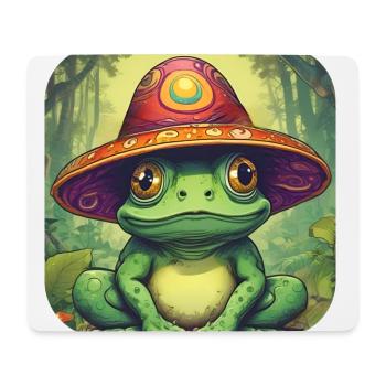 Grenouille psychédélique I - Tapis de souris (format paysage) - blanc - Devant