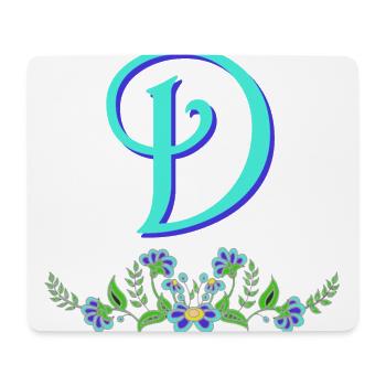 Flower Blue D - Mouse Pad (horizontal) - white - Front