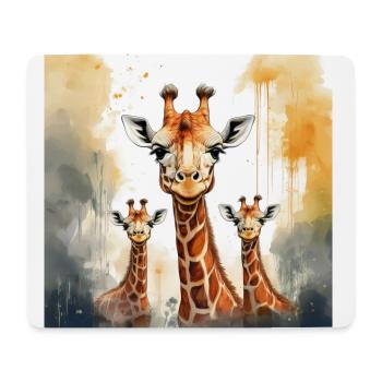 Giraffen Familie - Mousepad (Querformat) - Weiß - Vorne