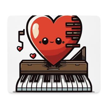 Piano Heart: Eine melodische Symphonie der Liebe - Mousepad (Querformat) - Weiß - Vorne