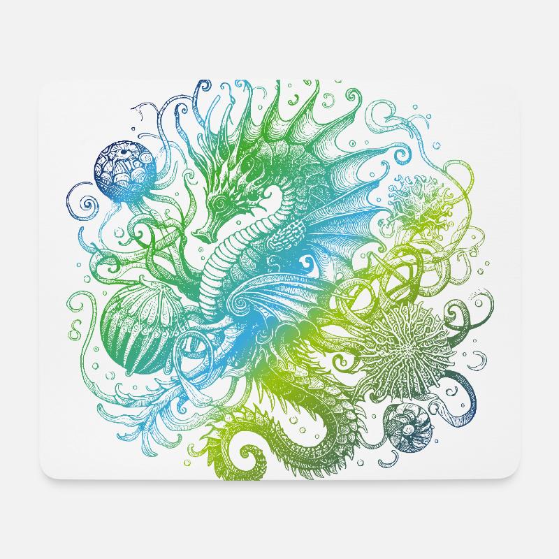 Seepferdchen - Mousepad (Querformat) - Weiß