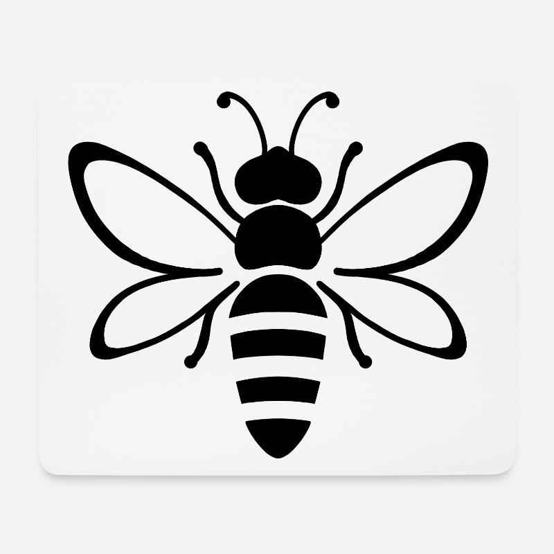 Biene - Mousepad (Querformat) - Weiß