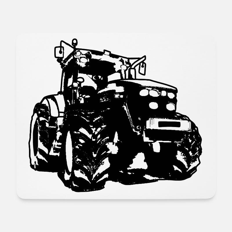 Traktor - Mousepad (Querformat) - Weiß