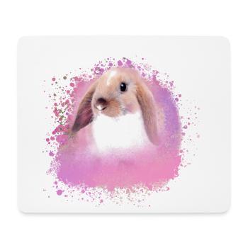 rabbit, rabbit, pink, graffiti, painting, - Mouse Pad (horizontal) - white - Front