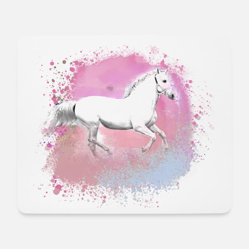 Schimmel, Pferd,weisses Pferd, Graffiti, Malerei - Mousepad (Querformat) - Weiß
