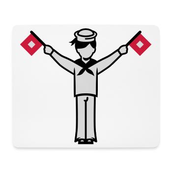 Alphabet U Winker Sailor - Tapis de souris (format paysage) - blanc - Devant