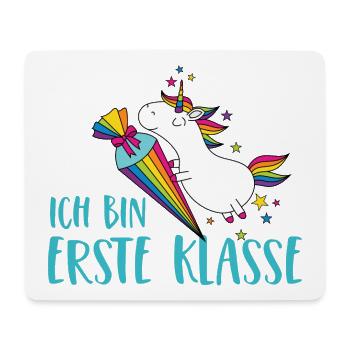 Einhorn Einschulung Schule Zuckertüte Erste Klasse - Mousepad (Querformat) - Weiß - Vorne