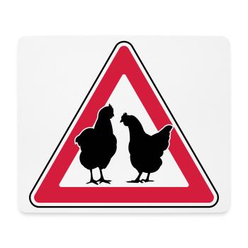 Chicken evening chicken attention free-range hens - Mouse Pad (horizontal) - white - Front
