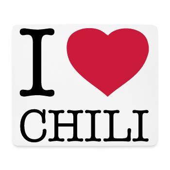 I ♥ CHILI - Mouse Pad (horizontal) - white - Front
