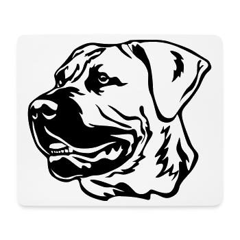 Boerboel Tête - Tapis de souris (format paysage) - blanc - Devant