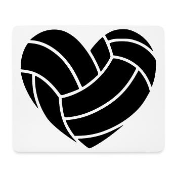 Volleyball Herz - Mousepad (Querformat) - Weiß - Vorne