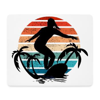 Surfer Girl Coucher de soleil - Tapis de souris (format paysage) - blanc - Devant