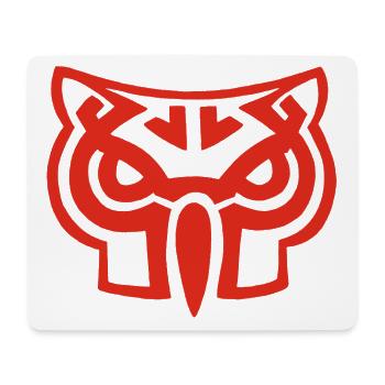 Roter Eulenkopf - Mousepad (Querformat) - Weiß - Vorne