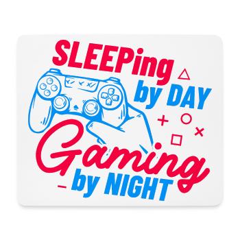 Sleeping By Day Gaming By Night - Mouse Pad (horizontal) - white - Front