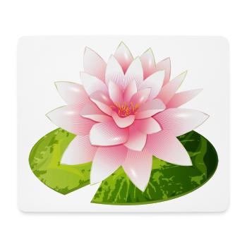 nénuphar brillant avec pétale de nénuphar vert - Tapis de souris (format paysage) - blanc - Devant
