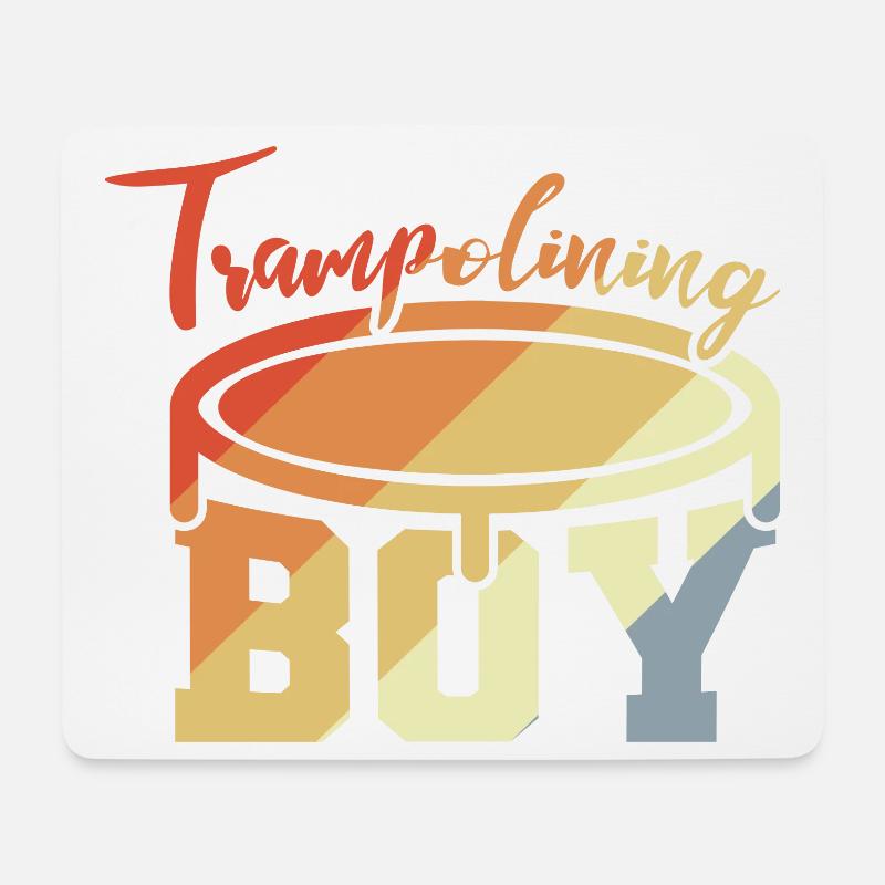 Trampolin Junge - Mousepad (Querformat) - Weiß