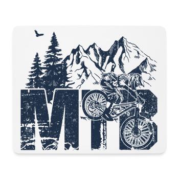 Silhouette du VTT - Tapis de souris (format paysage) - blanc - Devant