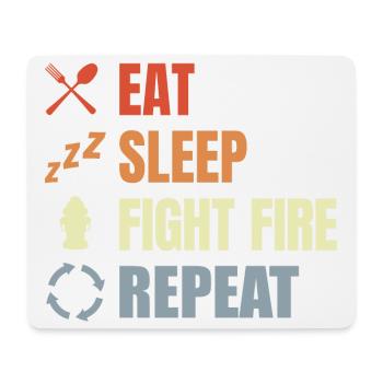 Manger, dormir, combattre le feu, répéter - Tapis de souris (format paysage) - blanc - Devant
