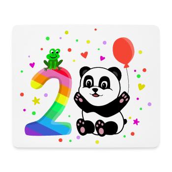 Second Birthday 2nd Year Panda Cute Gift - Mouse Pad (horizontal) - white - Front