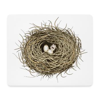 Bird's Nest or Easter Basket with Three Bird Eggs - Mouse Pad (horizontal) - white - Front