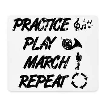 French horn player routine - Mouse Pad (horizontal) - white - Front