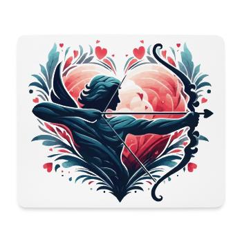 Mythischer Herz-Bogenschütze Illustration - Mousepad (Querformat) - Weiß - Vorne