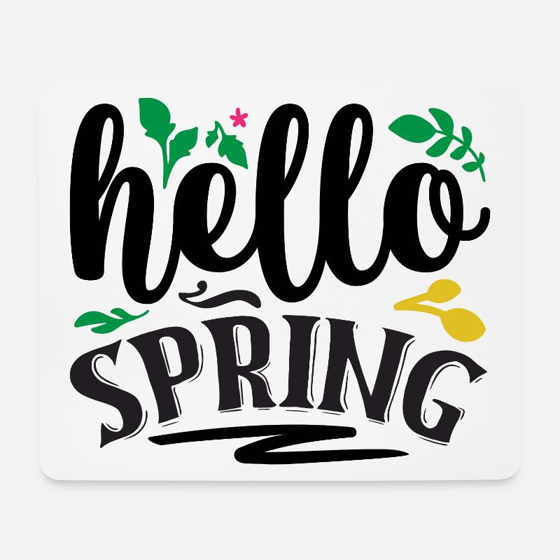Hallo Frühling - Mousepad (Querformat) - Weiß